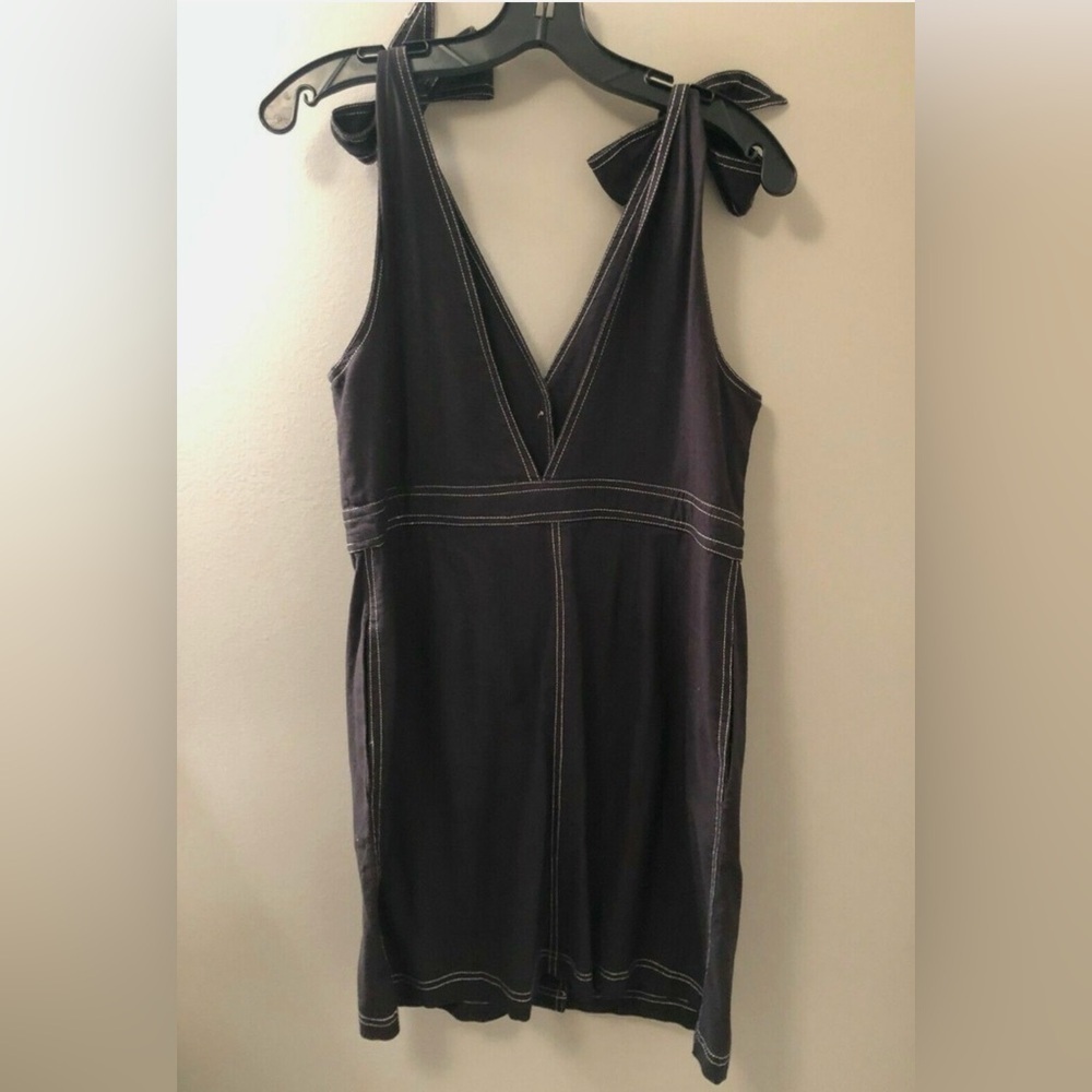 Free People Black Mini Dress with Button Detail - Picture 6 of 6